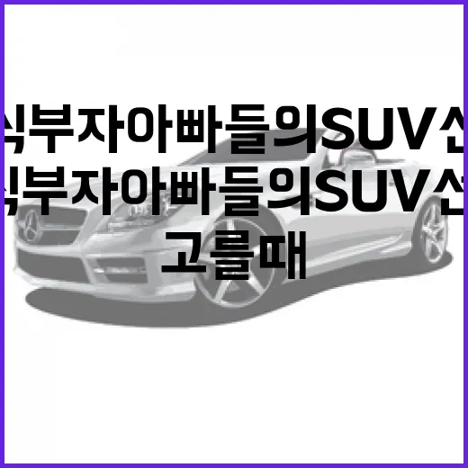 주식 부자 아빠들의 SUV 선택, 가족차를 고를 때 이렇게 보면 실패가 적습니다 - 요약
