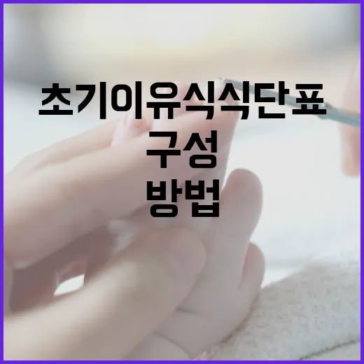 초기이유식 식단표를 구성하는 방법 - 요약