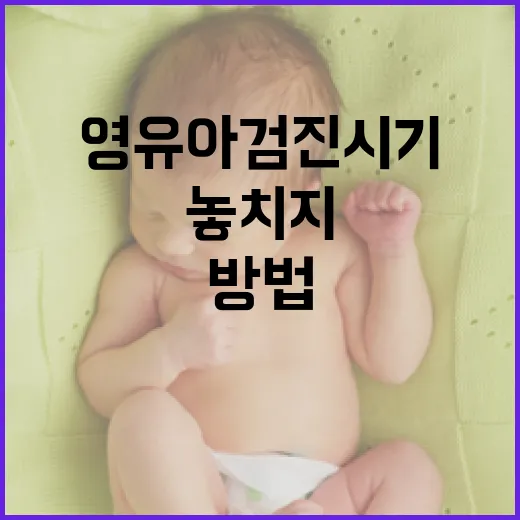 영유아검진시기를 놓치지 않는 방법 - 요약