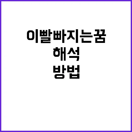 이빨 빠지는 꿈을 꾸는 이유와 해석하는 방법 - 요약
