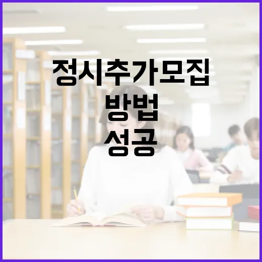정시 추가모집에 성공하는 방법 - 요약