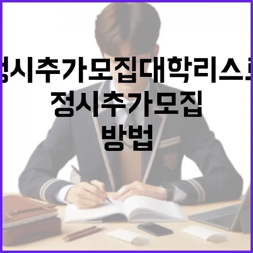 정시 추가모집 대학 리스트를 활용하는 방법 - 요약