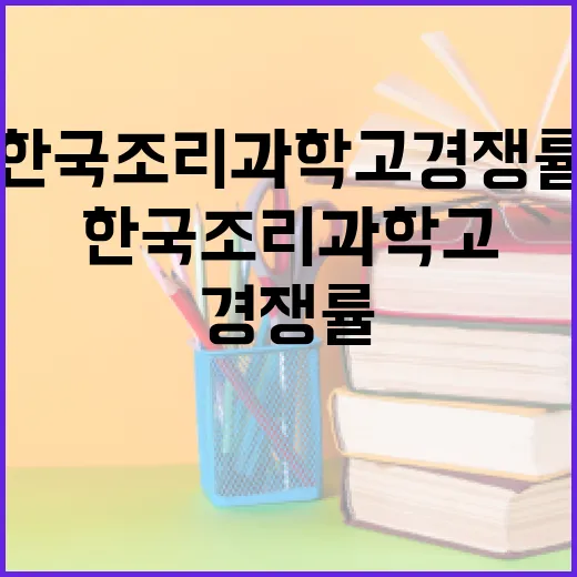 한국조리과학고 경쟁률을 이해하고 준비하는 방법 - 요약