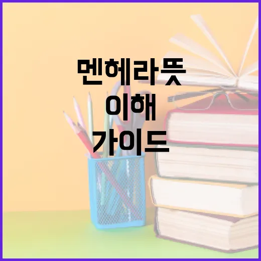멘헤라 뜻과 이해를 위한 가이드 - 요약