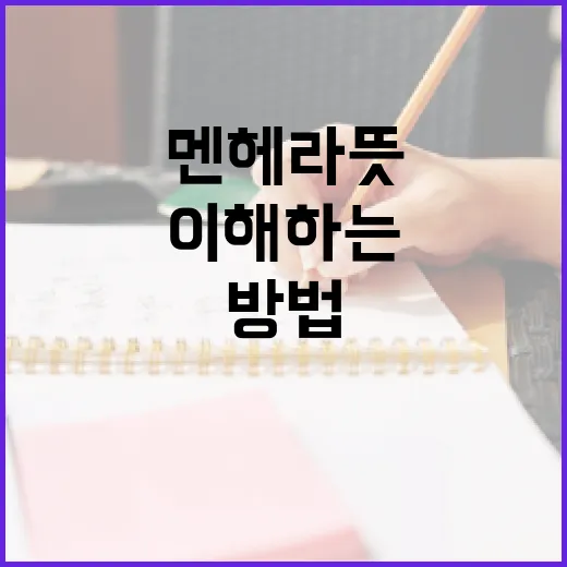 멘헤라 뜻과 이해하는 방법 - 요약