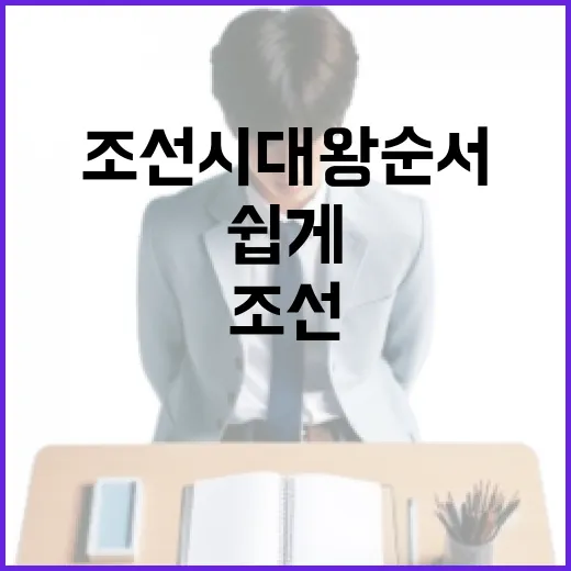 조선시대 왕 순서를 쉽게 배우는 방법 - 요약