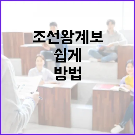 조선 왕 계보를 쉽게 이해하는 방법 - 요약