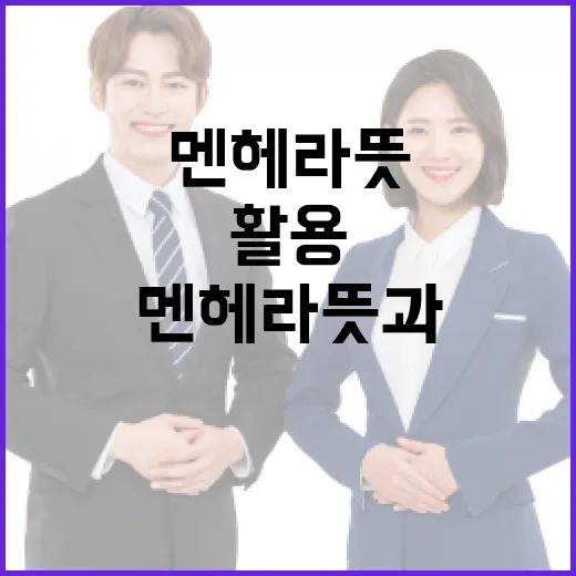 멘헤라 뜻과 일상에서 활용하는 방법 - 요약