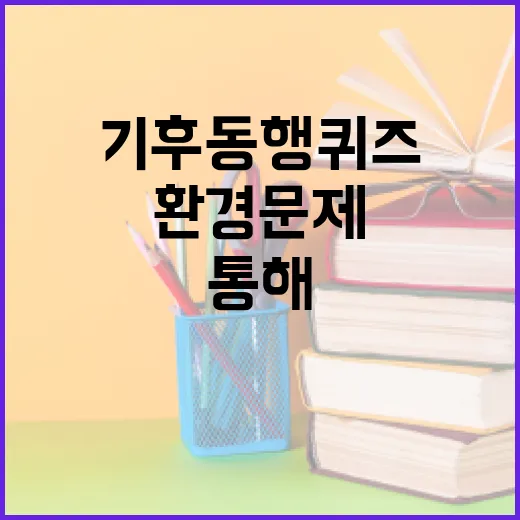 기후동행퀴즈를 통해 환경 문제에 대해 배우는 방법 - 요약
