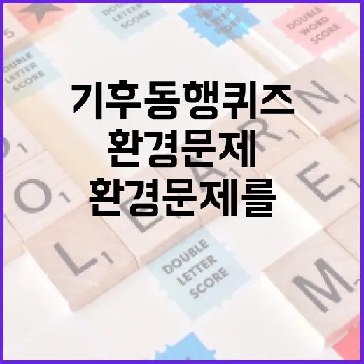 기후동행퀴즈로 환경 문제를 더 잘 이해하는 방법 - 요약
