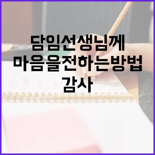 담임선생님께 감사의 마음을 전하는 방법 - 요약