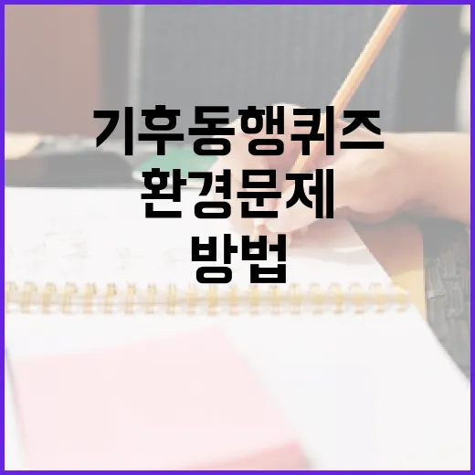 기후동행퀴즈로 환경 문제를 이해하는 방법 - 요약