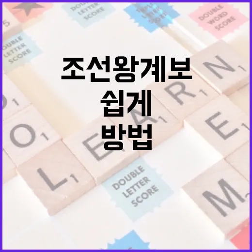 조선 왕 계보를 쉽게 이해하는 방법 - 요약