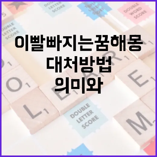 이빨 빠지는 꿈 해몽: 의미와 대처 방법 - 요약