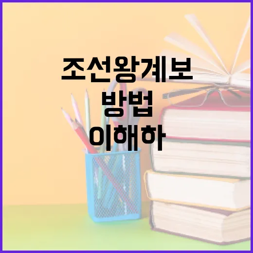 조선 왕 계보를 이해하는 방법 - 요약