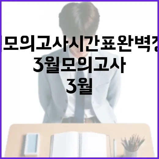 3월 모의고사 시간표 완벽 정리하는 방법 - 요약