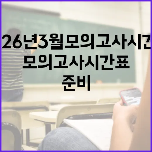2026년 3월 모의고사 시간표를 효과적으로 준비하는 방법 - 요약