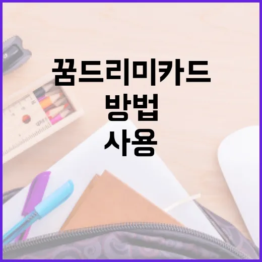 꿈드리미카드를 효과적으로 사용하는 방법 - 요약