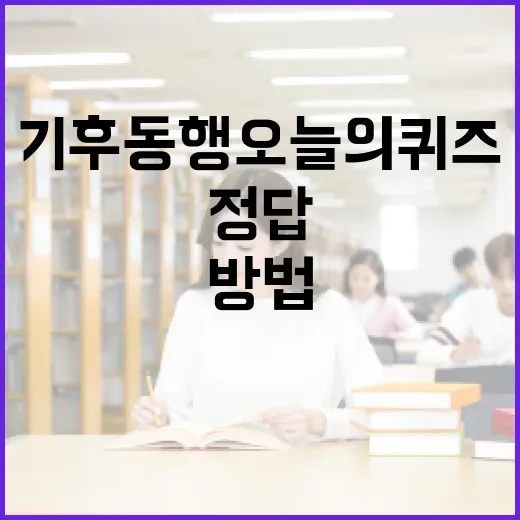 기후동행 오늘의 퀴즈 정답을 찾는 방법 - 요약
