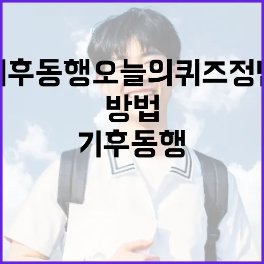 기후동행 오늘의 퀴즈 정답을 찾는 방법 - 요약