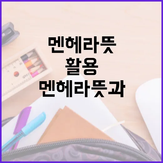 멘헤라 뜻과 활용하는 방법 - 요약