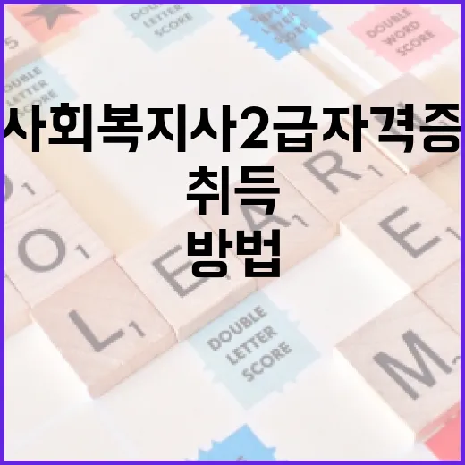 사회복지사2급 자격증을 취득하는 방법 - 요약