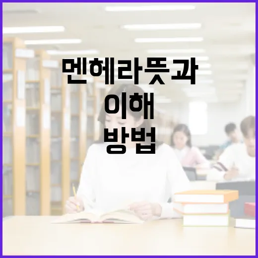멘헤라 뜻과 이해하기 위한 방법 - 요약