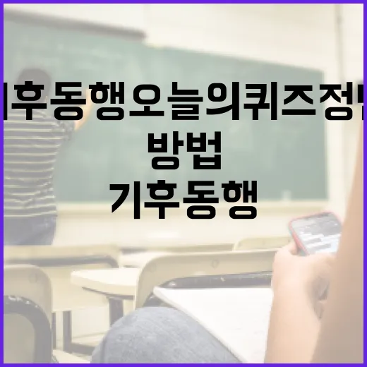 기후동행 오늘의퀴즈 정답을 찾는 방법 - 요약