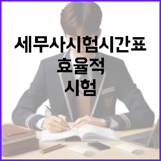 세무사 시험 시간표를 효율적으로 준비하는 방법 - 요약