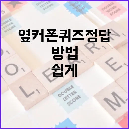 옆커폰 퀴즈정답을 쉽게 찾는 방법 - 요약