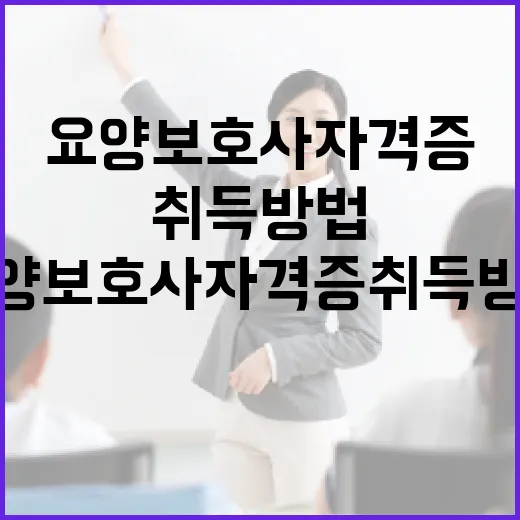 초보자를 위한 요양보호사 자격증 취득 방법 - 요약