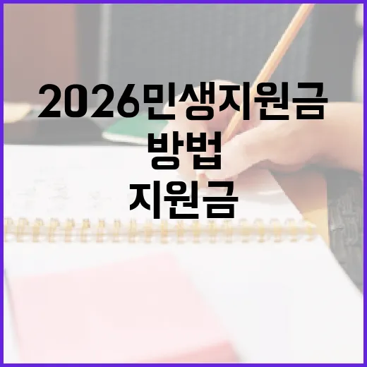 2026 민생지원금을 받는 방법 - 요약