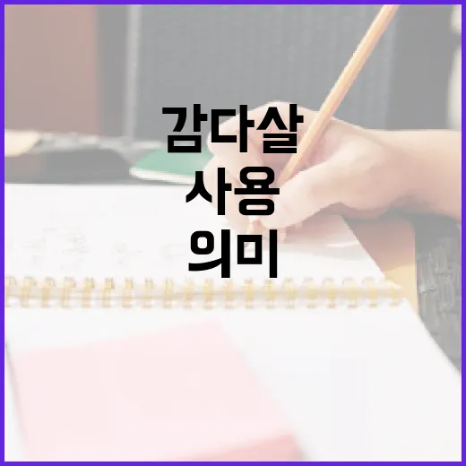 감다살의 의미와 올바르게 사용하는 방법 - 요약