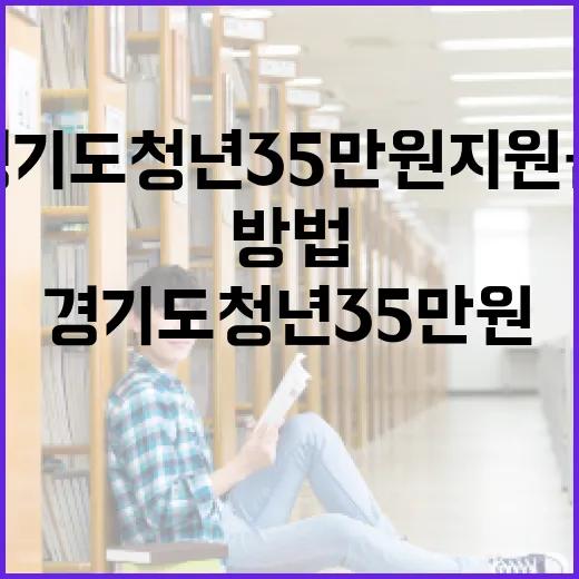 경기도 청년 35만원 지원금을 받는 방법 - 요약