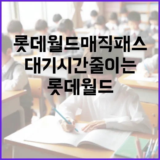 롯데월드 매직패스를 활용하여 대기시간 줄이는 방법 - 요약