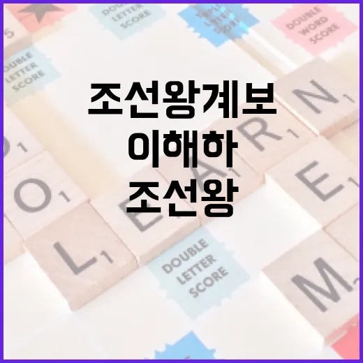 조선 왕 계보를 이해하는 방법 - 요약