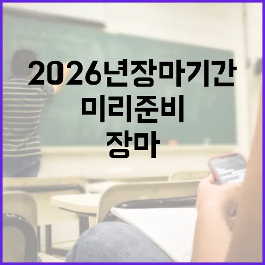 2026년 장마기간, 미리 준비하는 방법 - 요약