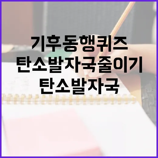 기후동행퀴즈로 탄소발자국 줄이기, 이렇게 시작해보세요 - 요약