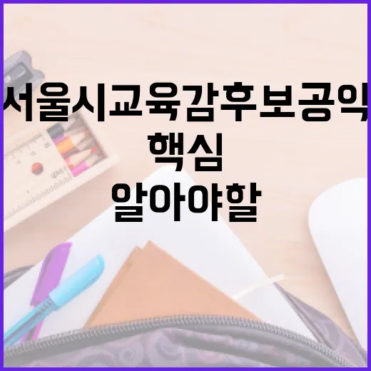서울시 교육감 후보 공약: 꼭 알아야 할 핵심 사항 - 요약