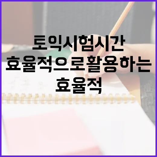 토익 시험 시간을 효율적으로 활용하는 방법 - 요약