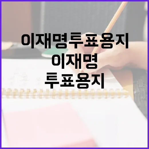 이재명 투표용지, 제대로 이해하고 활용하는 방법 - 요약