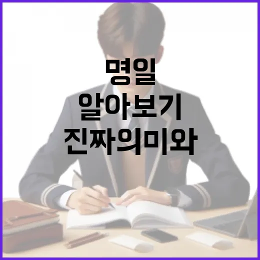 명일의 진짜 의미와 활용법 알아보기 - 요약