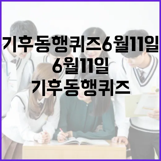 기후동행퀴즈 6월 11일, 이렇게 준비하세요! - 요약