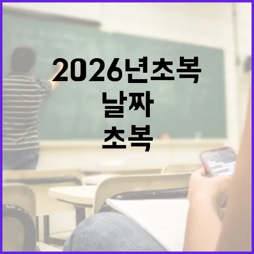 2026년 초복, 이 날짜를 꼭 기억하세요! - 요약