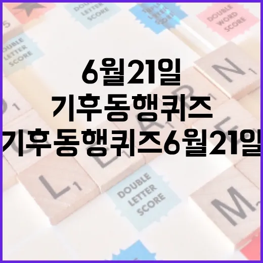 기후동행퀴즈 6월 21일: 지구를 위한 작은 실천, 큰 변화! - 요약