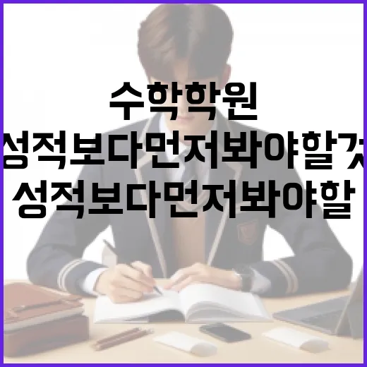수학학원 제대로 고르는 방법, 성적보다 먼저 봐야 할 것들 - 요약