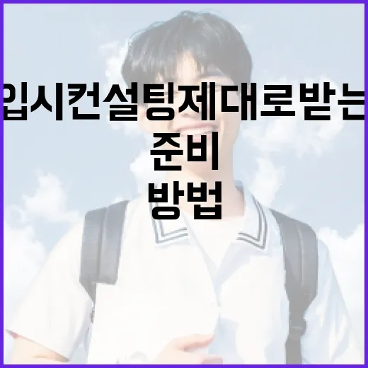 입시컨설팅 제대로 받는 방법, 상담 전에 준비할 것들 - 요약