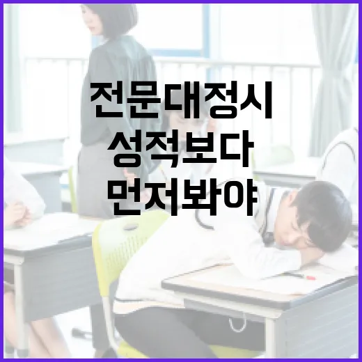 전문대정시 지원하는 방법, 성적보다 먼저 봐야 할 5가지 - 요약