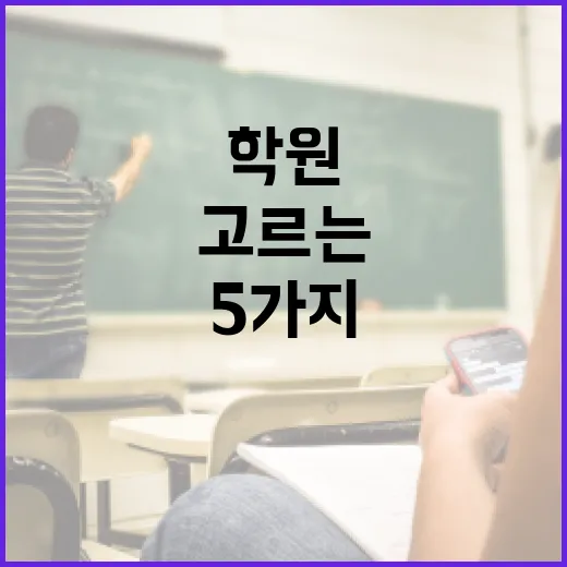 보습학원 고르는 방법, 성적보다 먼저 봐야 할 5가지 - 요약
