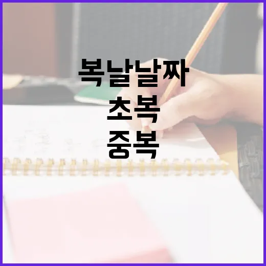 올해 복날 날짜 확인하는 방법, 초복·중복·말복 공부 리듬까지 맞추려면 이렇게 - 요약